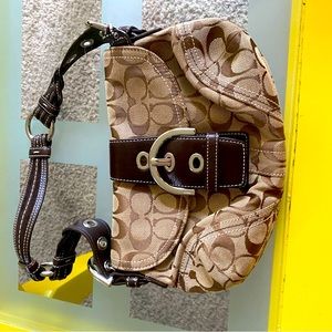 Coach canvas and leather shoulder bag